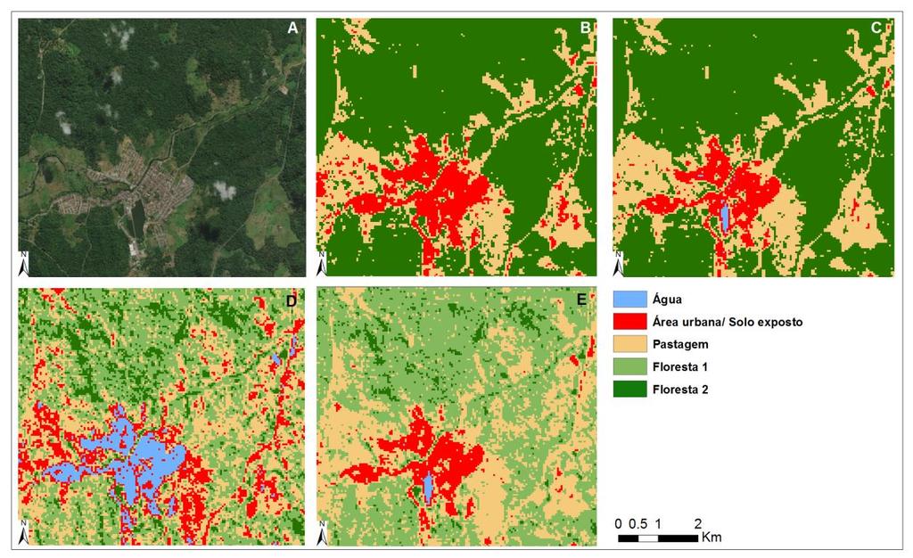 Para a separação das classes com base no NDVI e EVI2, inicialmente, foi utilizado o método de Jenks, ou método das quebras naturais, implementado no software ArcGIS 10.3.