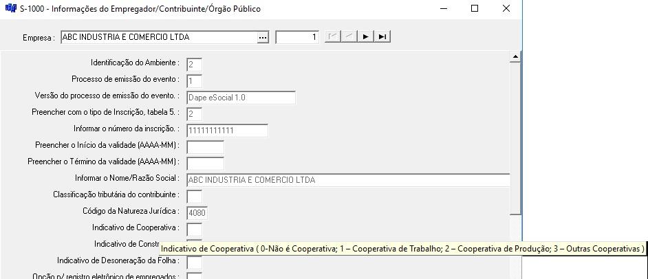 Para preenchimento dos campos de cada evento se baseie pelo Manual do esocial.