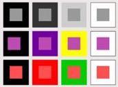 Ilusões de ÓpKca com cores Contraste simultâneo: Ilusões ópkcas são criadas quando as cores brilhantes