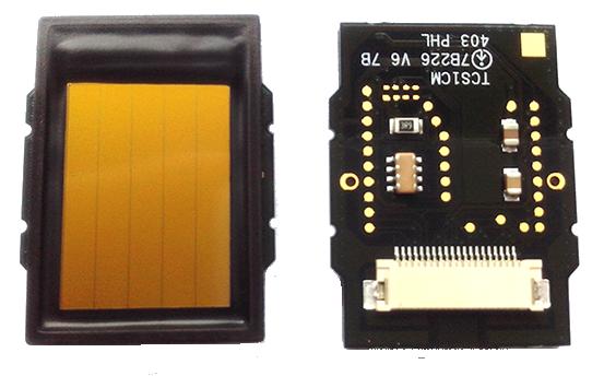 Sensores e e O TopSec ID Module B1 possui opção de dois sensores capacitivos de área, um médio e outro grande.