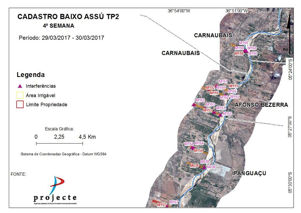 3.4 Semana 4 Os cadastros da semana 4 aconteceram nos dias 29 e 30 de março de 2017, sendo cadastrados oito usuários nos municípios de Assú e Carnaubais pelo Engenheiro Júnior Iury Araujo e a