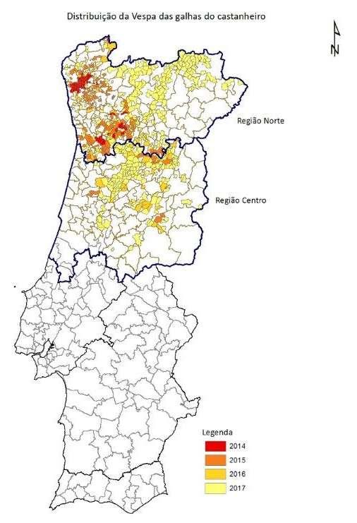 A distribuição geográfica do inseto D.