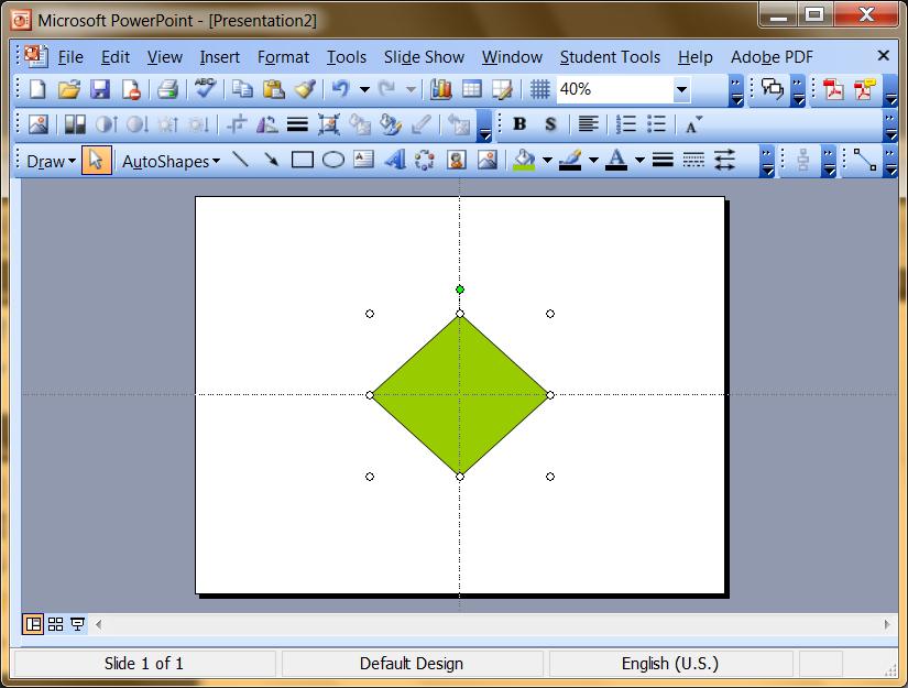 6 Exemplo: Desenhando um losango verde com PowerPoint O que