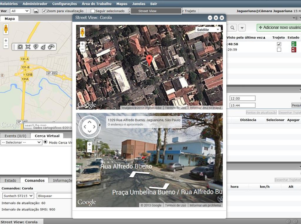 STREET VIEW (VISTA PARA RUA) Através da opção Street View ou em português vista para rua é possível visualizar imagens do local com ângulos de 360 na horizontal e 290 na vertical podendo girar a