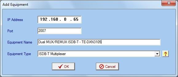 5.2.5 - EDITANDO A INTERFACE DO EQUIPAMENTO Para configurar a interface do equipamento, o usuário deve seguir os passos abaixo: Escolha do tipo de equipamento na lista suspensa Equipament Type ;