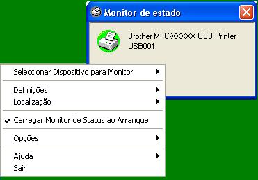 1 Activar o status monitor 1 Clique em Brother MFC-9420CN (XXX)* Printer situado em Iniciar/Todosos programas/brother/ MFL-Pro Suite MFC-9420CN/Monitor de estado no computador.