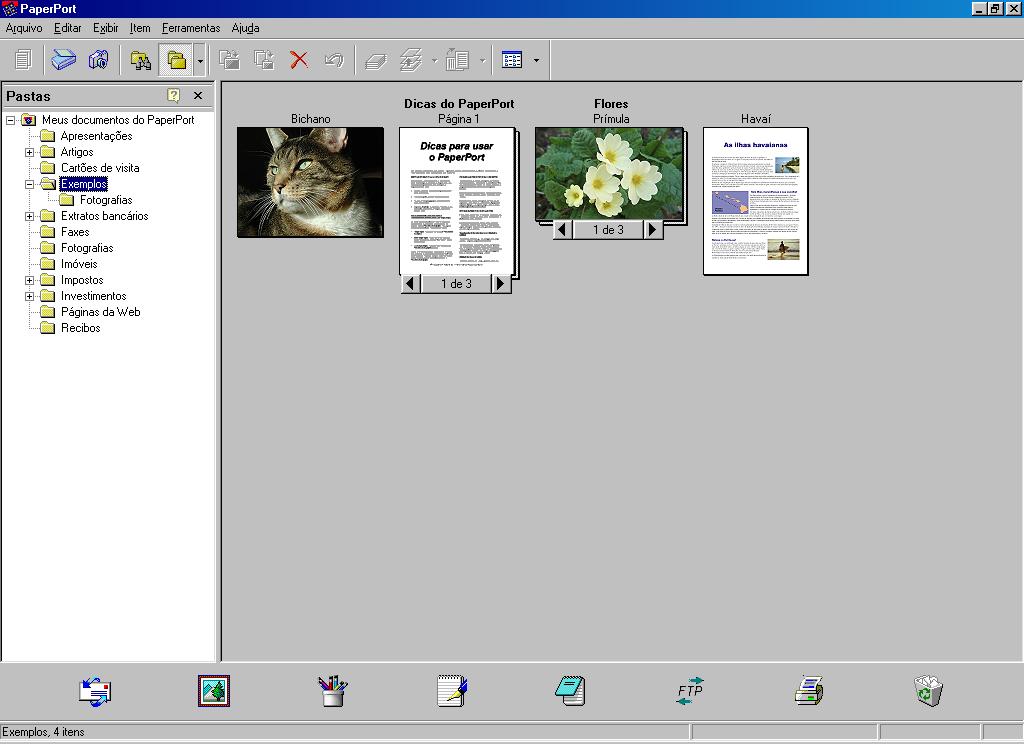 Digitalizar Usar ScanSoft PaperPort 9.0SE e OmniPage OCR ScanSoft PaperPort 9.0SE da Brother é uma aplicação de gestão de documentos. Pode usar o PaperPort 9.
