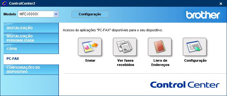 ControlCenter2 Receber / Visualizar os faxes recebidos A função do software de recepção PC-FAX Brother consente-lhe ver e guardar faxes no seu computador.