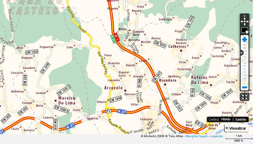 Área em estudo N Figura 2 Vias de acesso com a localização aproximada da Pedreira Formigoso (Fonte: http://www.viamichelin.com).