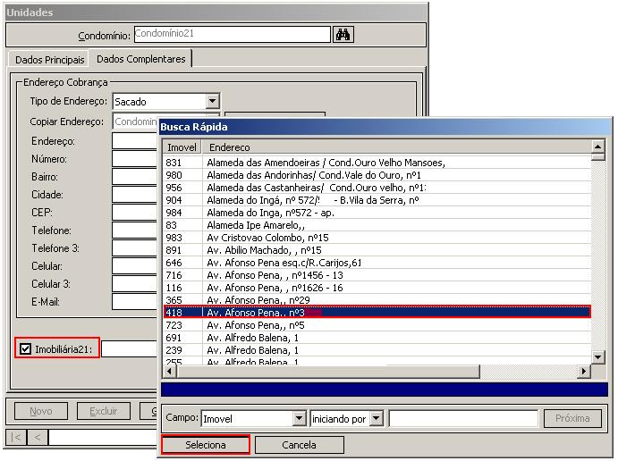5- Repita este procedimento para todas as unidades que possui imóveis no Imobiliária21.