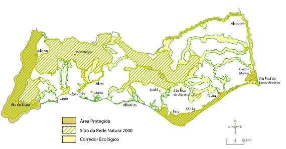 Fig. 8 Zonas com estatuto de protecção na área do Algarve Fonte: http://algarvedir.com/cms/section-blog/32-portuguese/160-guia-percursos-pedestres-algarve.html 5 Geologia 5.