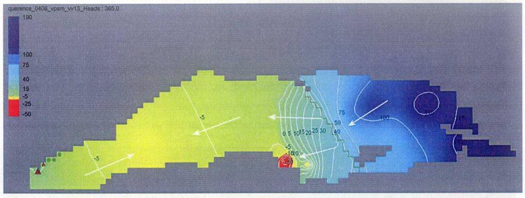 Fig. 35 Superfície piezométrica do