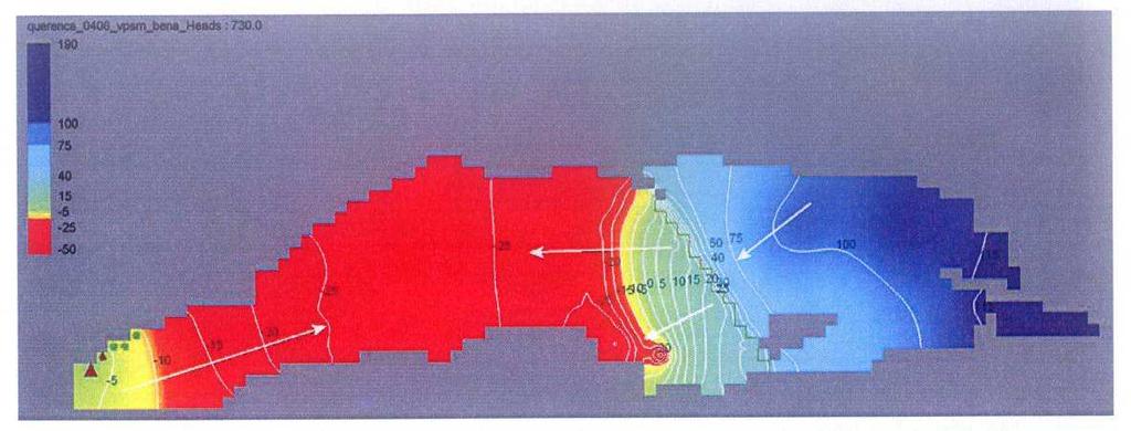 Fig. 36 Superfície piezométrica do sistema aquífero