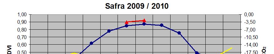 - Relação entre os valores de NDVI e os de CO2: - Similaridade dos valores de NDVI para os dois