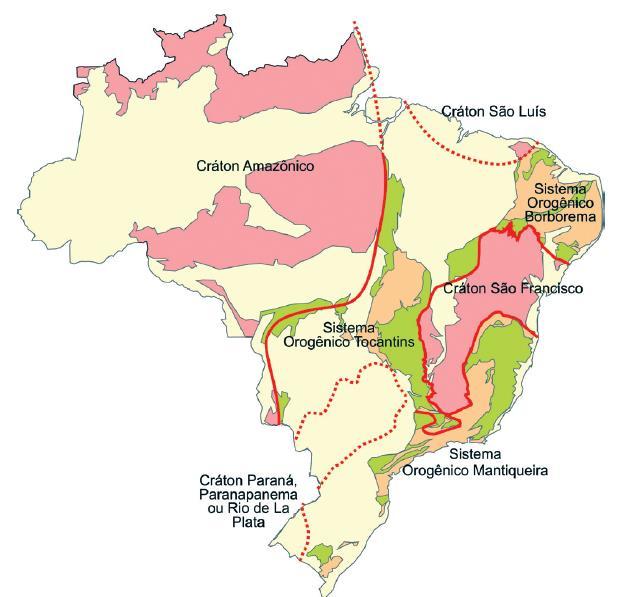 segundo a concepção de Hasui (2012), que inclui a Província Tocantins no Sistema Orogênico Tocantins, junto com a porção sudeste do Escudo do Brasil Central. Figura 2.