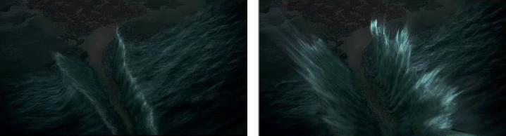 8 Figura 2: Dois instantes da cena (imaginária) onde o mar se divide no filme O Príncipe do Egito. Figura 3: Simulação de explosão utilizando um modelo em Dinâmica dos Fluidos Computacional.