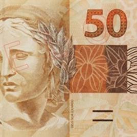 ou 1% de seu valor de face R$ 50 Cada cédula de 50 reais