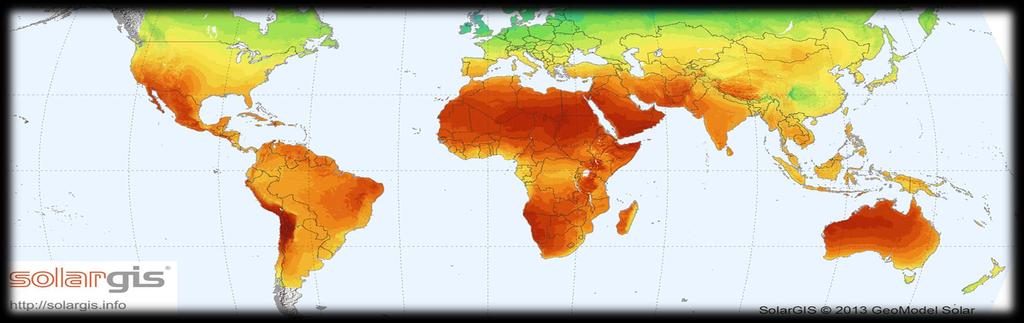 2.2. Presente Geração Fotovoltaica em todo o mundo > 80% da população vive onde o GIS