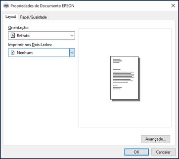 10. Selecione a guia Layout. 11. Selecione a orientação do seu documento como a configuração Orientação. 12. Clique em OK para salvar suas configurações. Você verá a janela Imprimir do aplicativo. 13.