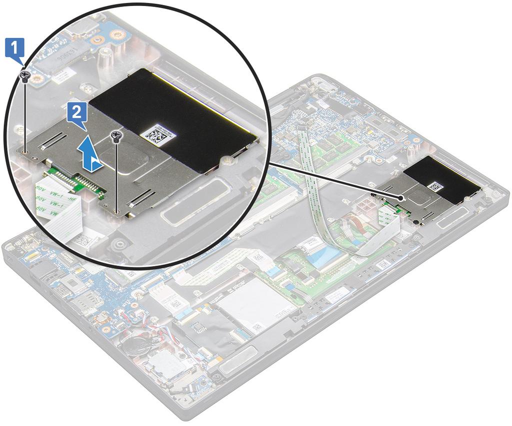 Instalar o compartimento para cartões Smart Card 1 Deslize o compartimento para cartões smart card para o interior da ranhura para alinhar com as patilhas no sistema.