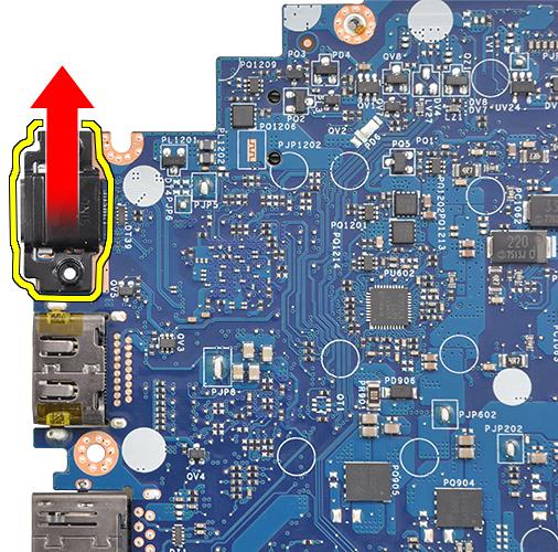 NOTA: Ao remover ou reinstalar o suporte USB tipo C na placa de sistema, os técnicos devem colocar a placa de sistema num tapete ESD para evitar danos.