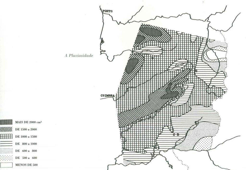 LORIGA Fig.4 Pluviosidade, mapa das beiras. (AAVV, 1961) 2.