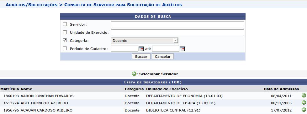 onde poderão ser feitas as alterações desejadas. 2.2.3 Solicitar Auxílio Funeral Permite solicitar o auxílio funeral para o familiar do servidor.