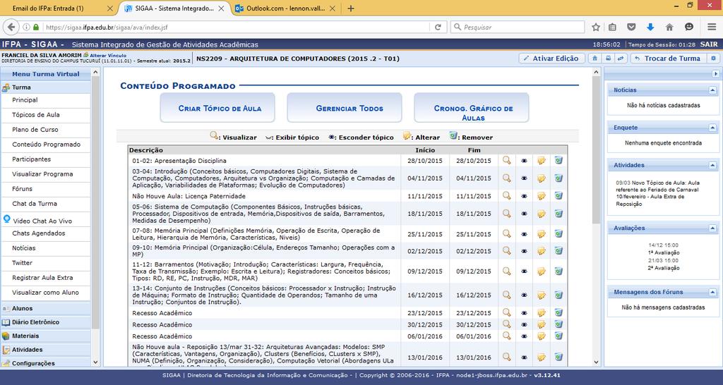 2. Selecione a Data Inicial e a Data Final.