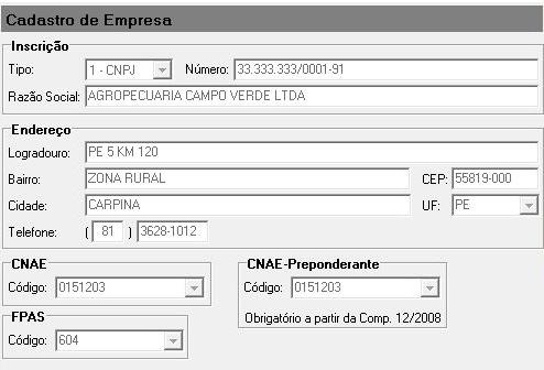 Produtor Rural Pessoa Jurídica SEFIP/GFIP DO PRODUTOR RURAL PESSOA JURÍDICA O produtor rural Pessoa Jurídica deverá preencher