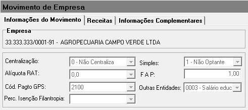 os demais campos deverão ser preenchidos de acordo com o Manual da GFIP Versão 8.4. 1 - CNPJ 33.333.