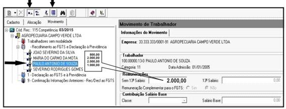 EXPORTAÇÃO DE PRODUÇÃO RURAL DECLARAÇÃO NA GFIP DA MOVIMENTÇÃO DA EMPRESA 1º Passo - Abrir o movimento, marcar a