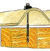 Parafuso próprio para a fixação de telhas de fibrocimento em estruturas de Madeira: - As asas de expansão abrem um furo de diametro maior que o parafuso no fibrocimento, elimiminando fissuras por