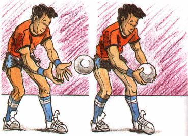 para o solo; - Contactar a bola com os dedos, empurrando-a e amortecendo-a; - Conduzir a bola lateralmente e à frente.