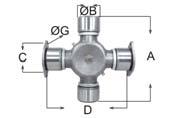 Linha Automotiva - INTERN./NAVISTAR CRUZETA 2 NCM: 87085099 - Obs: A=178,80 B=49,20 C=61,90 D=178,80 UNF 3/8 801162 - Similar: DANA (5-469X) >> INTERN.