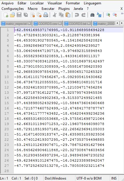 9. Abra o arquivo coords_centroide_puro.