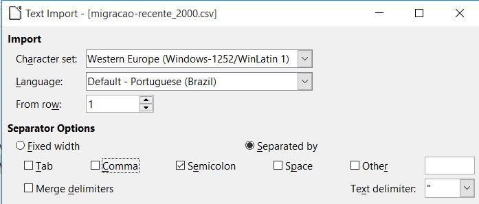 11. Prepare as matrizes de migração.