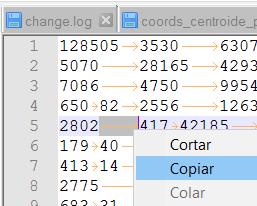 o Veja que há setas laranjas separando as colunas.