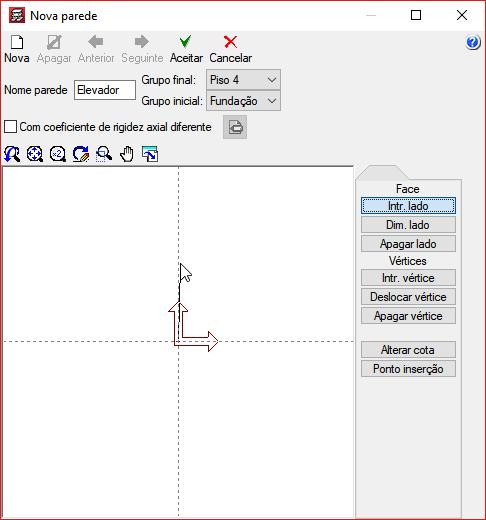 CAD Exemplo prático Open BIM 26 Fig. 2.32 Prima em Intr. lado, e prima sobre o ponto de intersecção dos dois eixos.