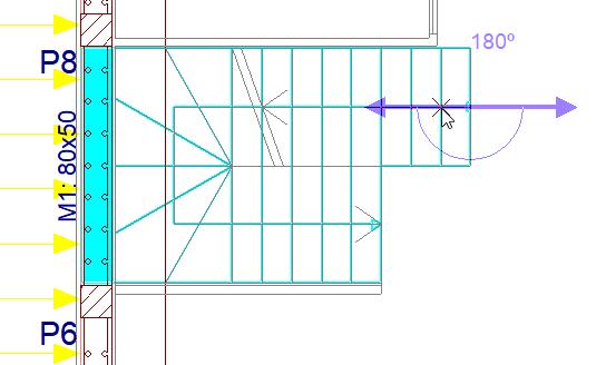 CAD Exemplo prático Open BIM 78 Fig. 2.153 Movimente o cursor de forma que a escada fique com a posição correta, no caso sobre a intersecção do eixo num degrau seguinte e prima com o. Fig. 2.154 Prima em Subir grupo até situar-se no grupo 2.