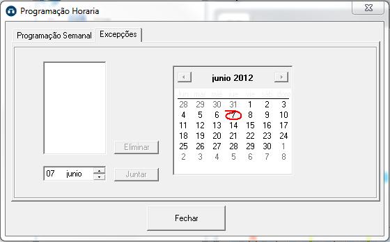 Também se pode definir o horário onde se pretende capturar os dados de contagem.