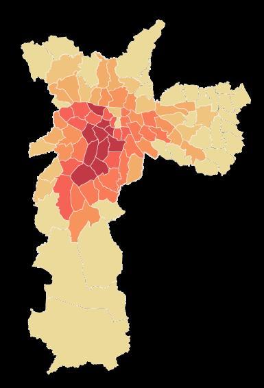 ALUGUEL MAPA DE CALOR DOS PREÇOS PERCENTUAL REGIÃO R$/MÊS 100 99 Itaim Bibi Vila Nova Conceição