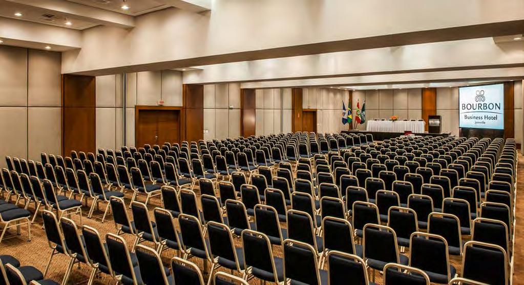 EVENTOS O Centro de Convenções do Bourbon Joinville, o maior da cidade, comporta até 800 pessoas em salas personalizáveis.
