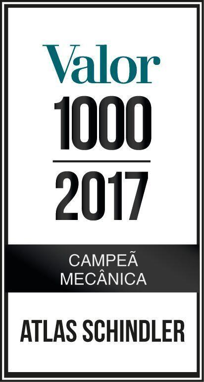 Revista Valor 1000 Melhor Empresa Setor de Mecânica Pela 8 vez a Atlas Schindler figurou no ranking Valor 1000, reforçando sua posição como uma das maiores empresas do Brasil.