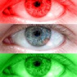 primárias, como o verde e o vermelho, o que se repercute na percepção das restantes cores