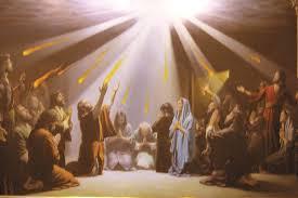 O DIA DE PENTECOSTES No dia de Pentecostes, estando os discípulos reunidos em oração, foram cheios do Espírito Santo, conforme profetizara o Senhor Jesus, e receberam poder e pregaram o Evangelho de