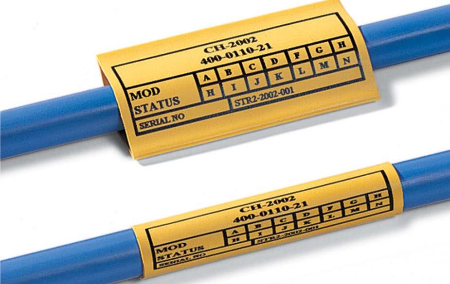 Marcadores Termocontráteis TULT Marcadores Termocontráteis TLFX Utilizados para aplicações onde a marcação não pode ocupar espaço ou correr no cabo.