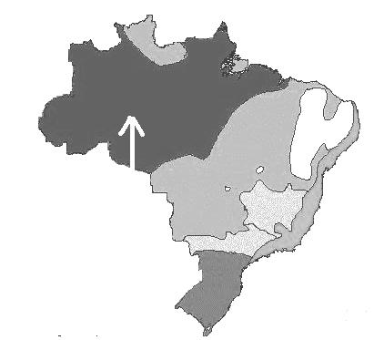 37. Um grupo de estudantes de Medicina foi encarregado de realizar um estudo de caráter epidemiológico numa ampla área localizada na região brasileira indicada no mapa pela seta.