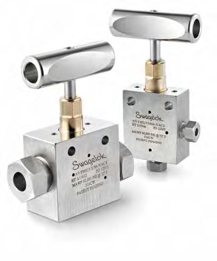 22 Medium and High Pressure Valves, Fittings, and Tubing, IPT Series Produtos conforme NACE para Serviço de Gás Ácido Características e Benefícios MFabricados para atender a NACE MR0175/ISO 15156