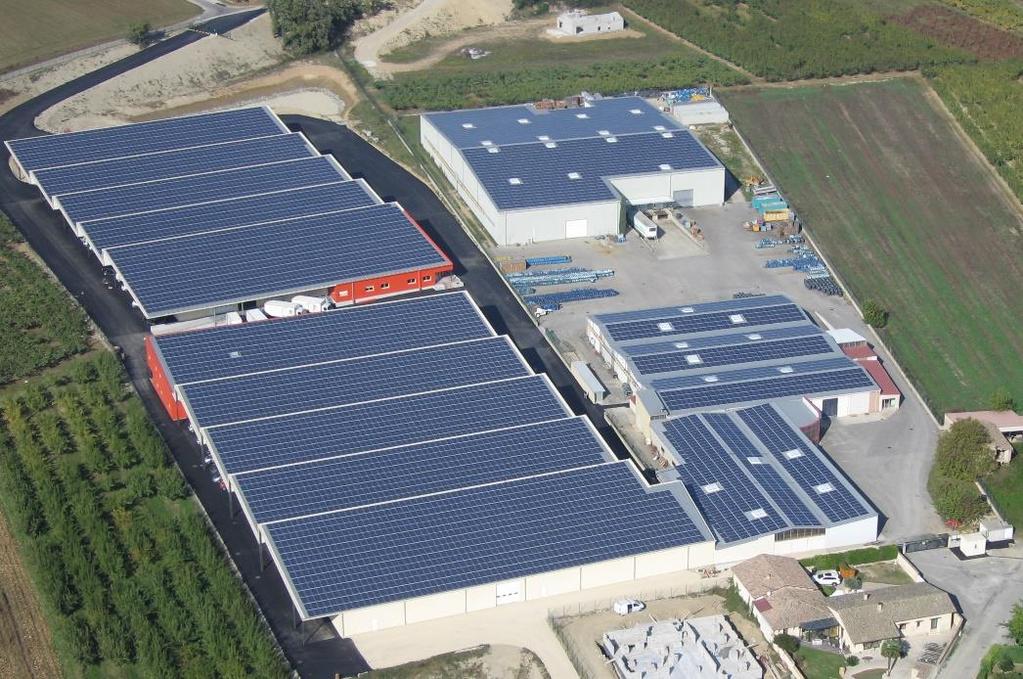 AUTOCONSUMO EM UNIDADE INDUSTRIAL Medidas: Central Fotovoltaica a instalar na cobertura da fábrica com 500 kwp sendo 75% da energia produzida pela central consumida na fábrica