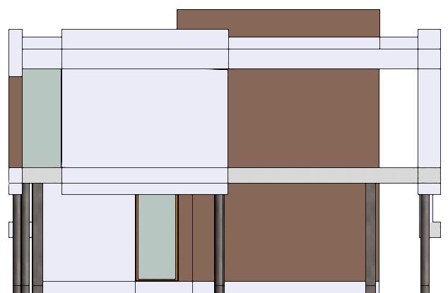 Figura 32 Representação do Alçado Norte (a) Desenhos em CAD (superior) e